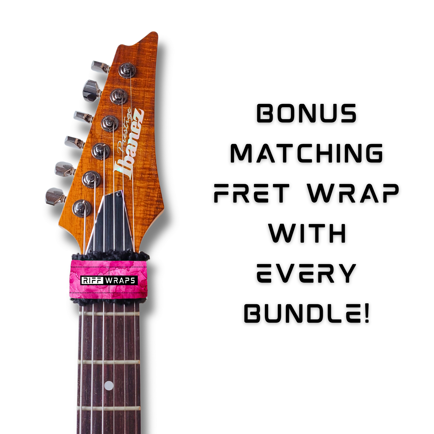 Watercolour - Pink - Guitar Wrap & Strap Bundle