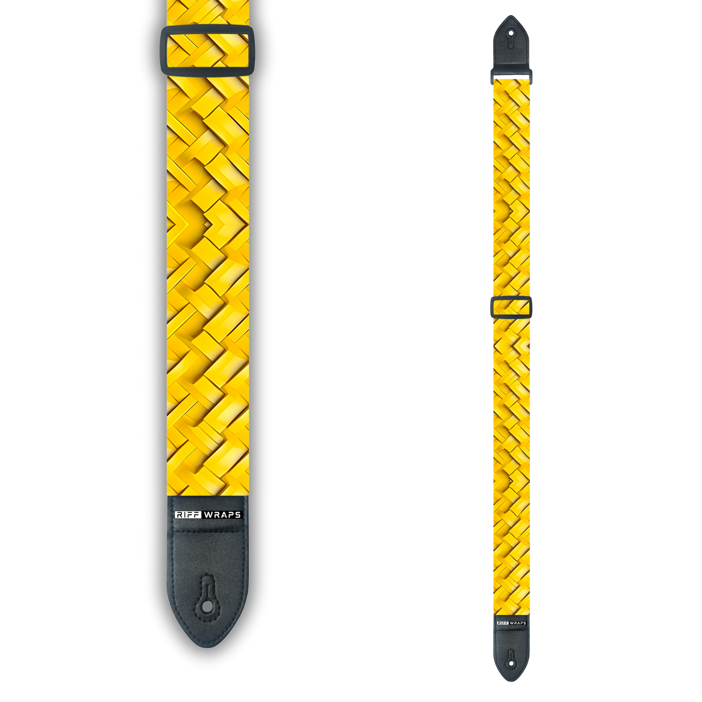 Geometric - 3D Texture Yellow - Padded Guitar Strap