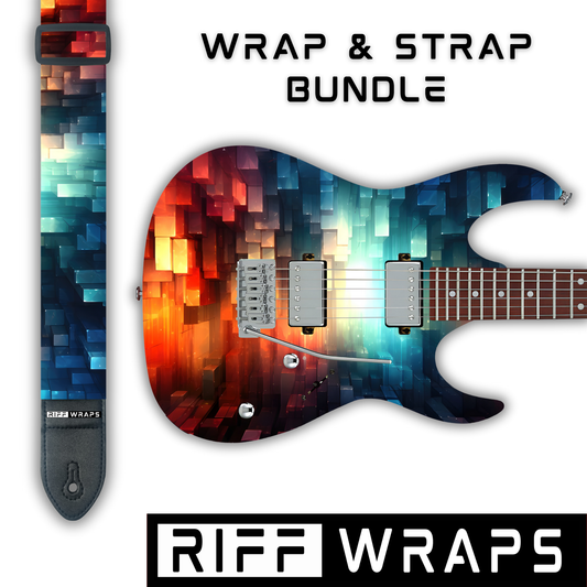 Geometric - Futuristic - Guitar Wrap & Strap Bundle