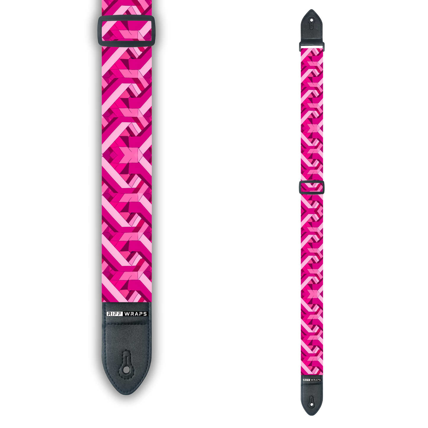 Geometric - Goyard Pink - Padded Guitar Strap