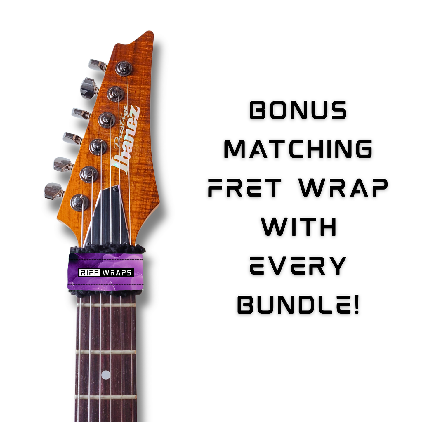 Marble - Purple & White - Guitar Wrap & Strap Bundle