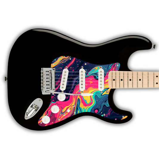 Swirls - Pink, Blue & Orange - Pickguard