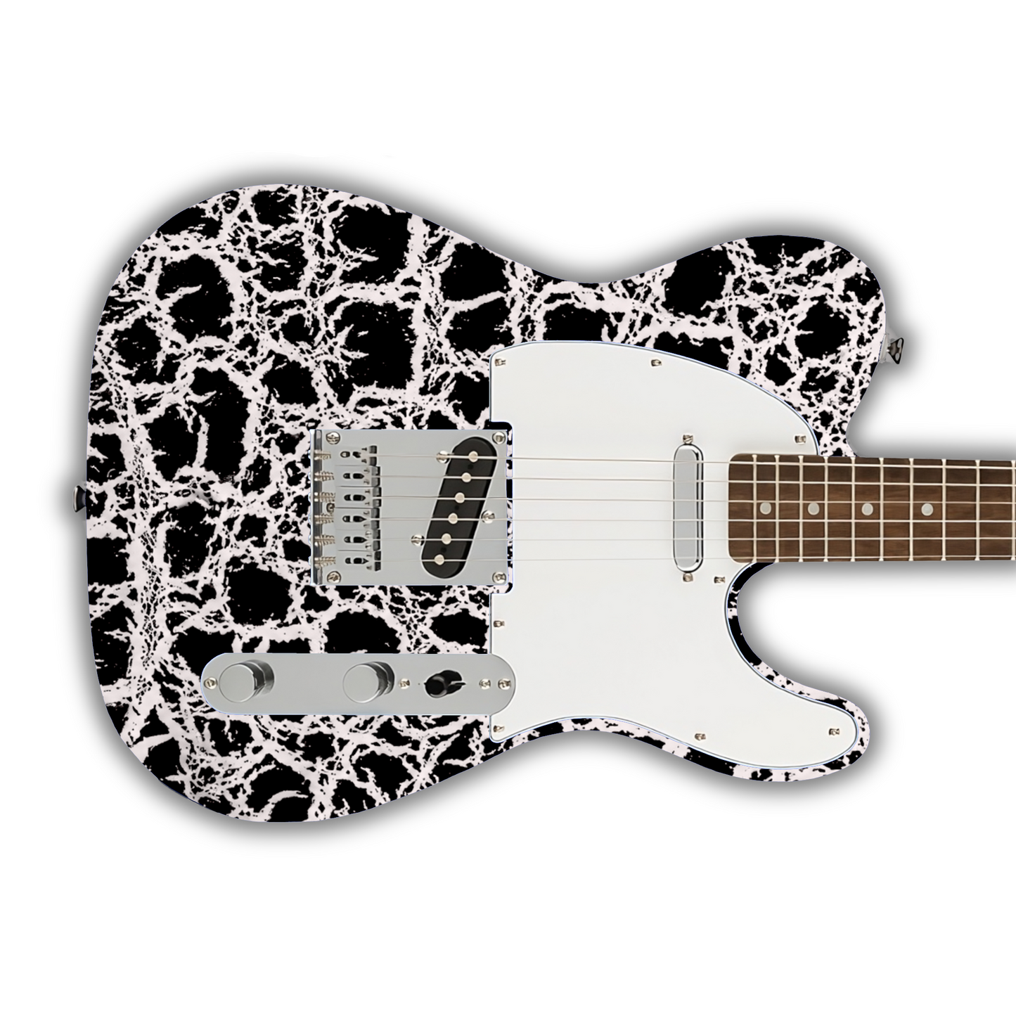 Crackle - Black & White - Guitar Vinyl Wrap