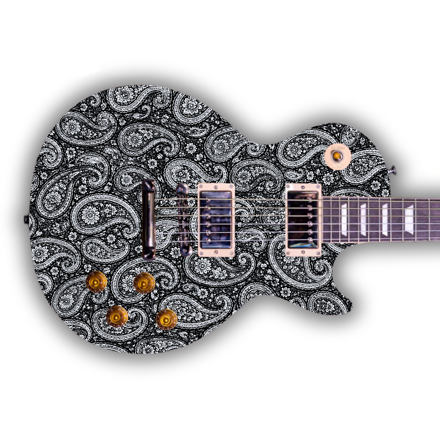Paisley - Black & White - Guitar Vinyl Wrap