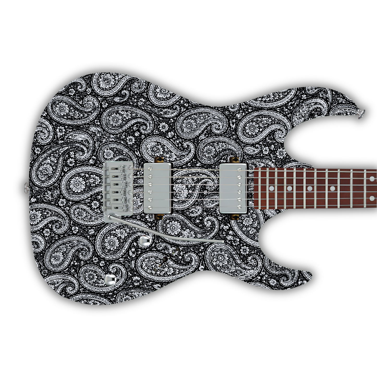 Paisley - Black & White - Guitar Vinyl Wrap
