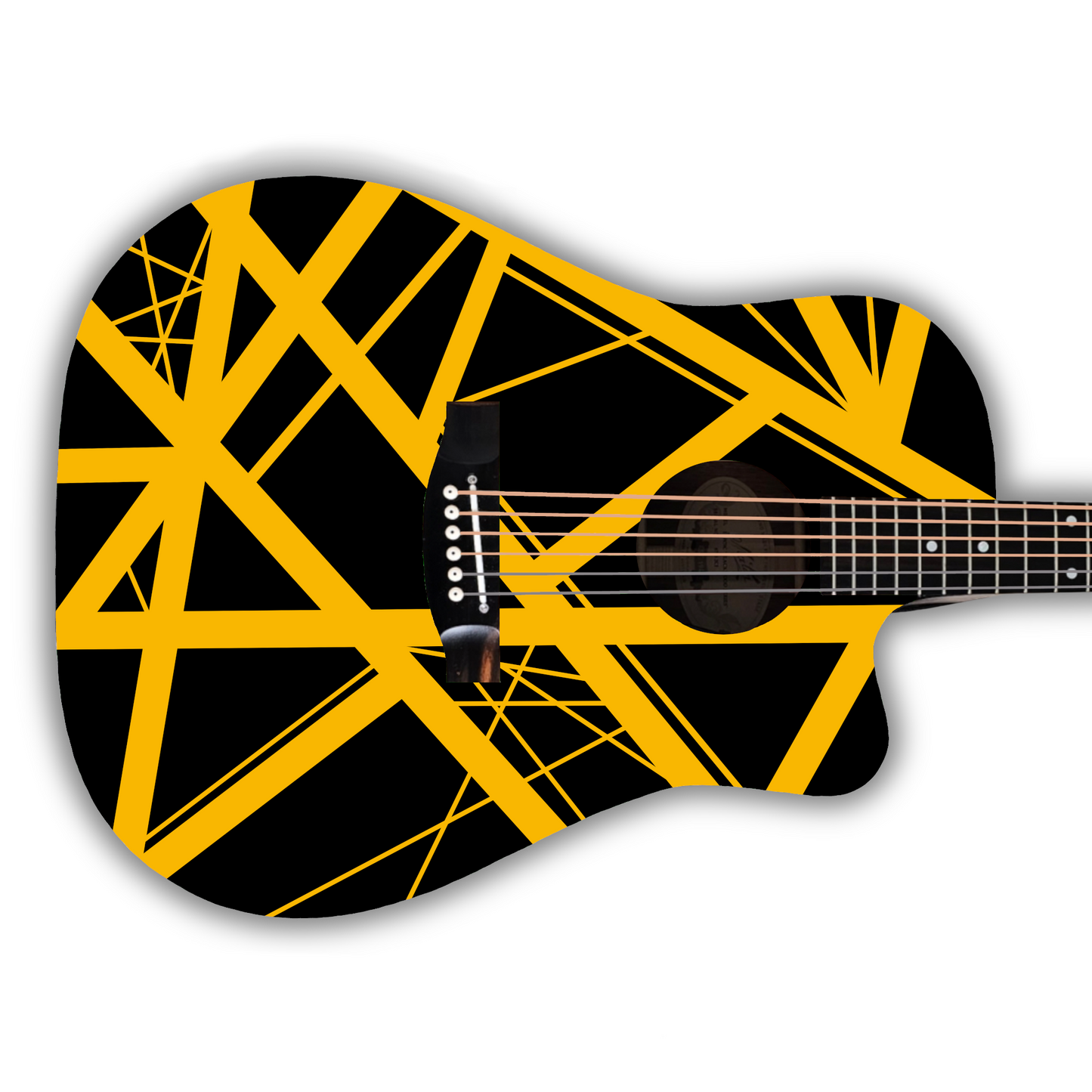Icons - Black With Yellow Stripes - Guitar Vinyl Wrap