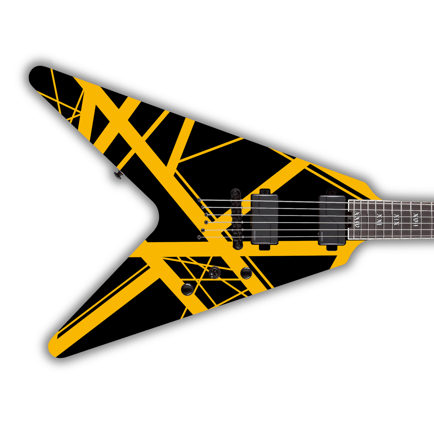 Icons - Black With Yellow Stripes - Guitar Vinyl Wrap
