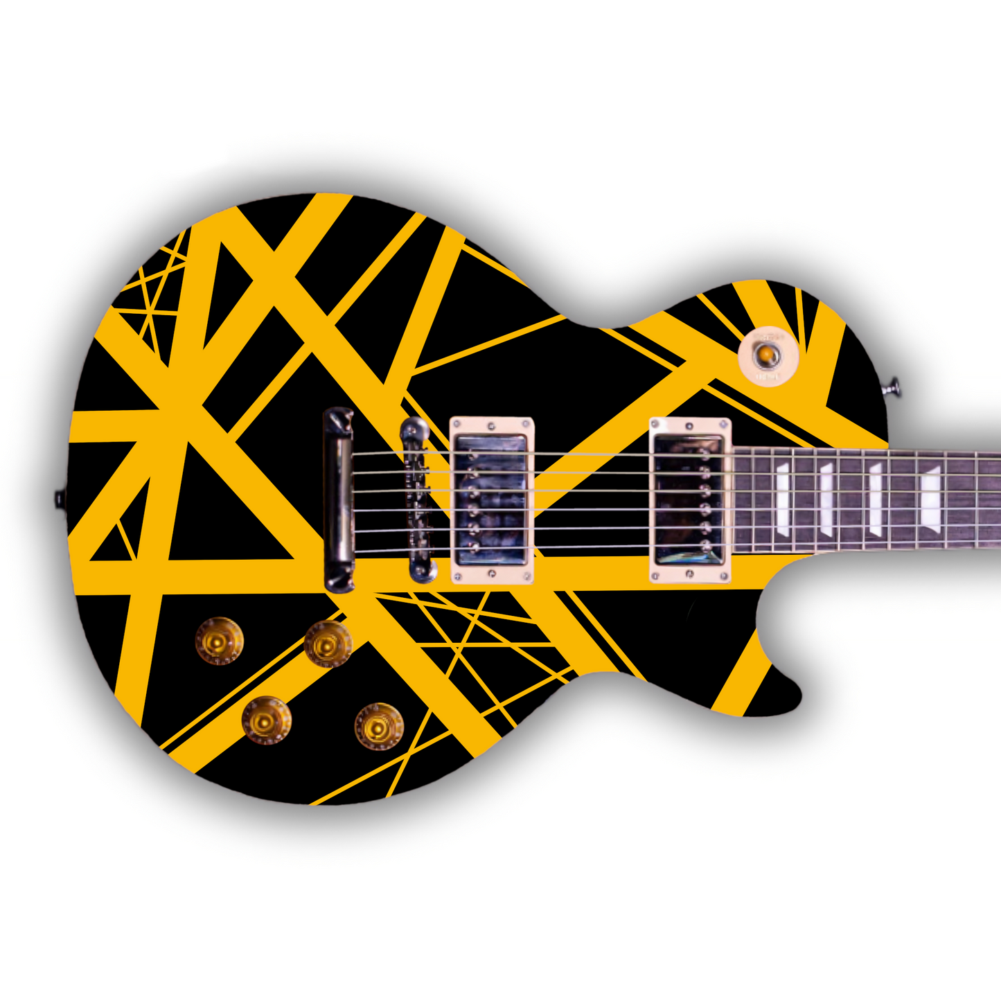Icons - Black With Yellow Stripes - Guitar Vinyl Wrap