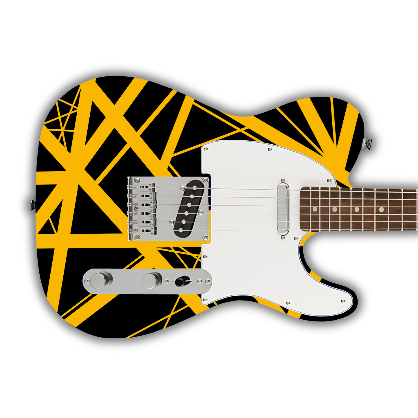 Icons - Black With Yellow Stripes - Guitar Vinyl Wrap