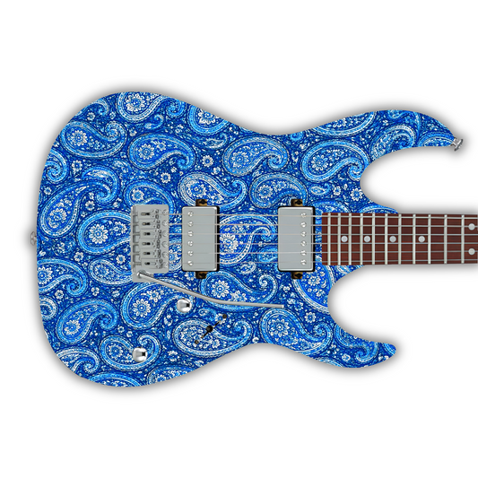 Paisley - Blue & White - Guitar Vinyl Wrap
