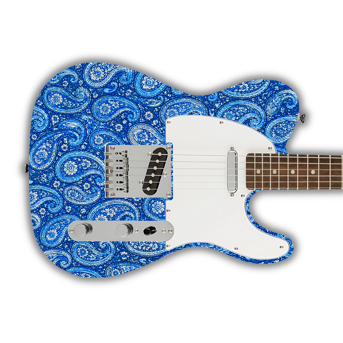 Paisley - Blue & White - Guitar Vinyl Wrap