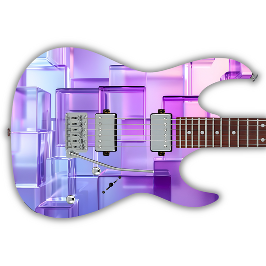 Geometric - 3D Cubes Pink - Guitar Vinyl Wrap