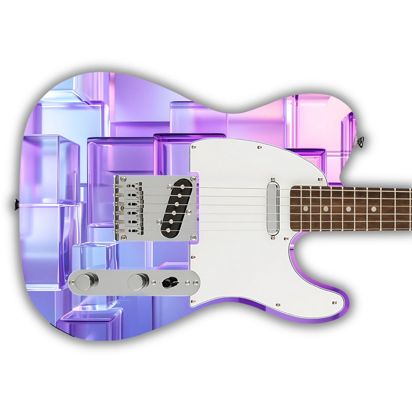 Geometric - 3D Cubes Pink - Guitar Vinyl Wrap