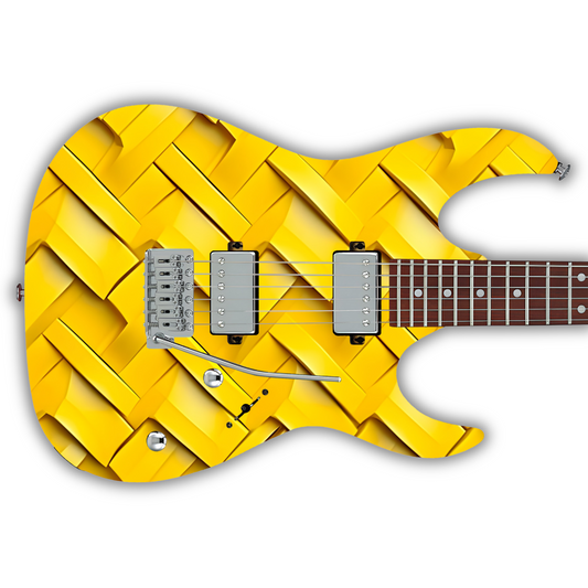 Geometric - 3D Texture Yellow - Guitar Vinyl Wrap