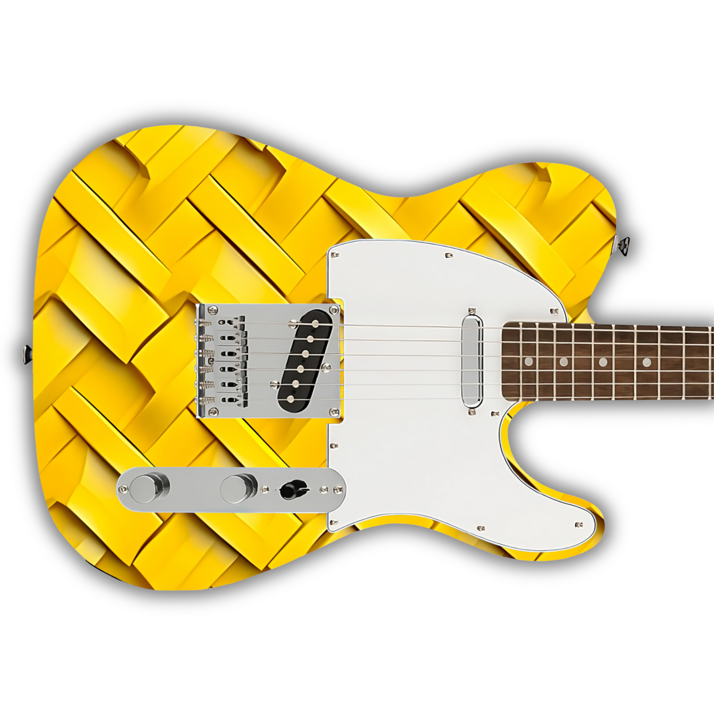 Geometric - 3D Texture Yellow - Guitar Vinyl Wrap