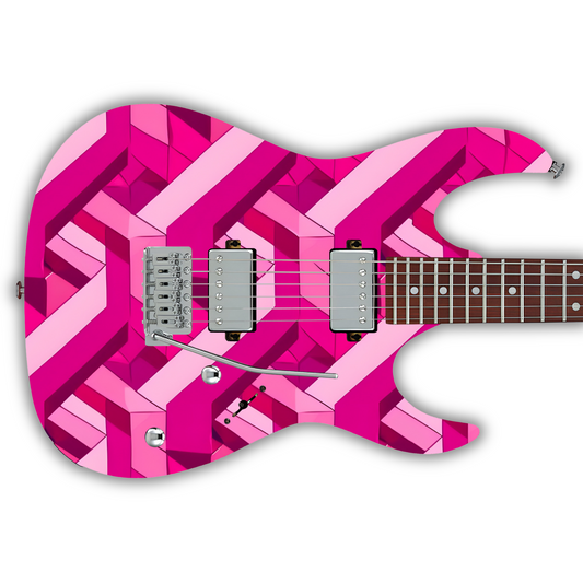Geometric - Goyard Pink - Guitar Vinyl Wrap