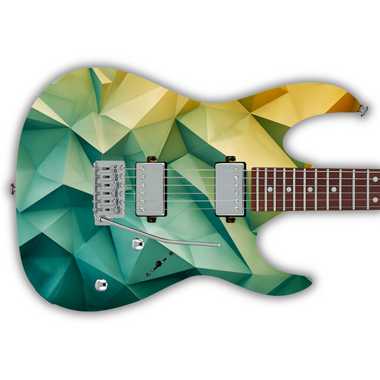 Geometric - Voronoi Green & Yellow - Guitar Vinyl Wrap