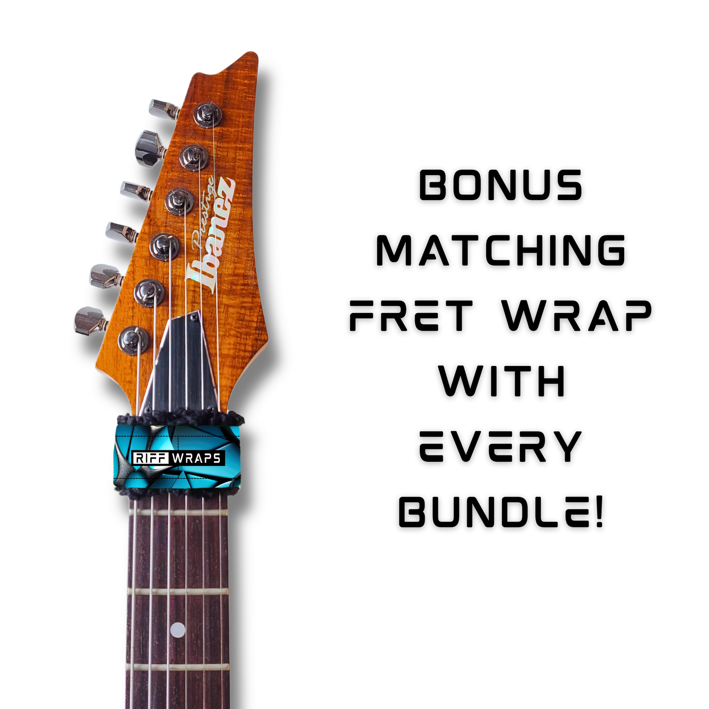 Geometric - Voronoi Blue & Black - Guitar Wrap & Strap Bundle