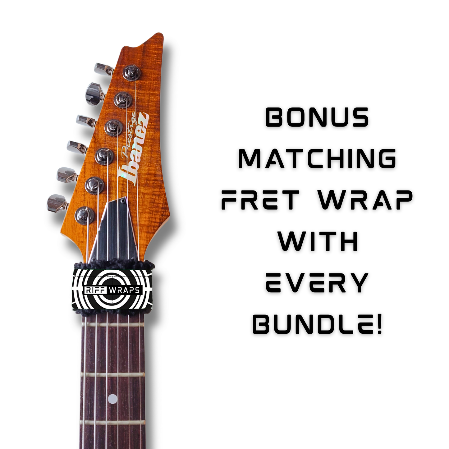 Tribal - Adinkra Black & White - Guitar Wrap & Strap Bundle
