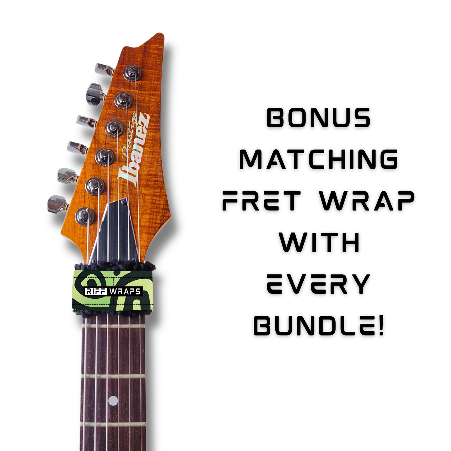 Tribal - Aperiodic Green & Black - Guitar Wrap & Strap Bundle