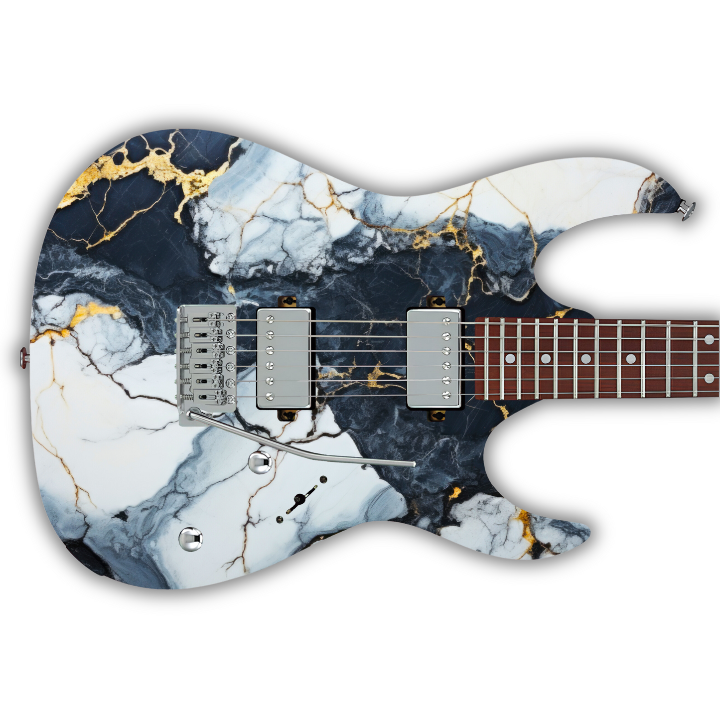 Marble - Grey, White & Gold - Guitar Vinyl Wrap