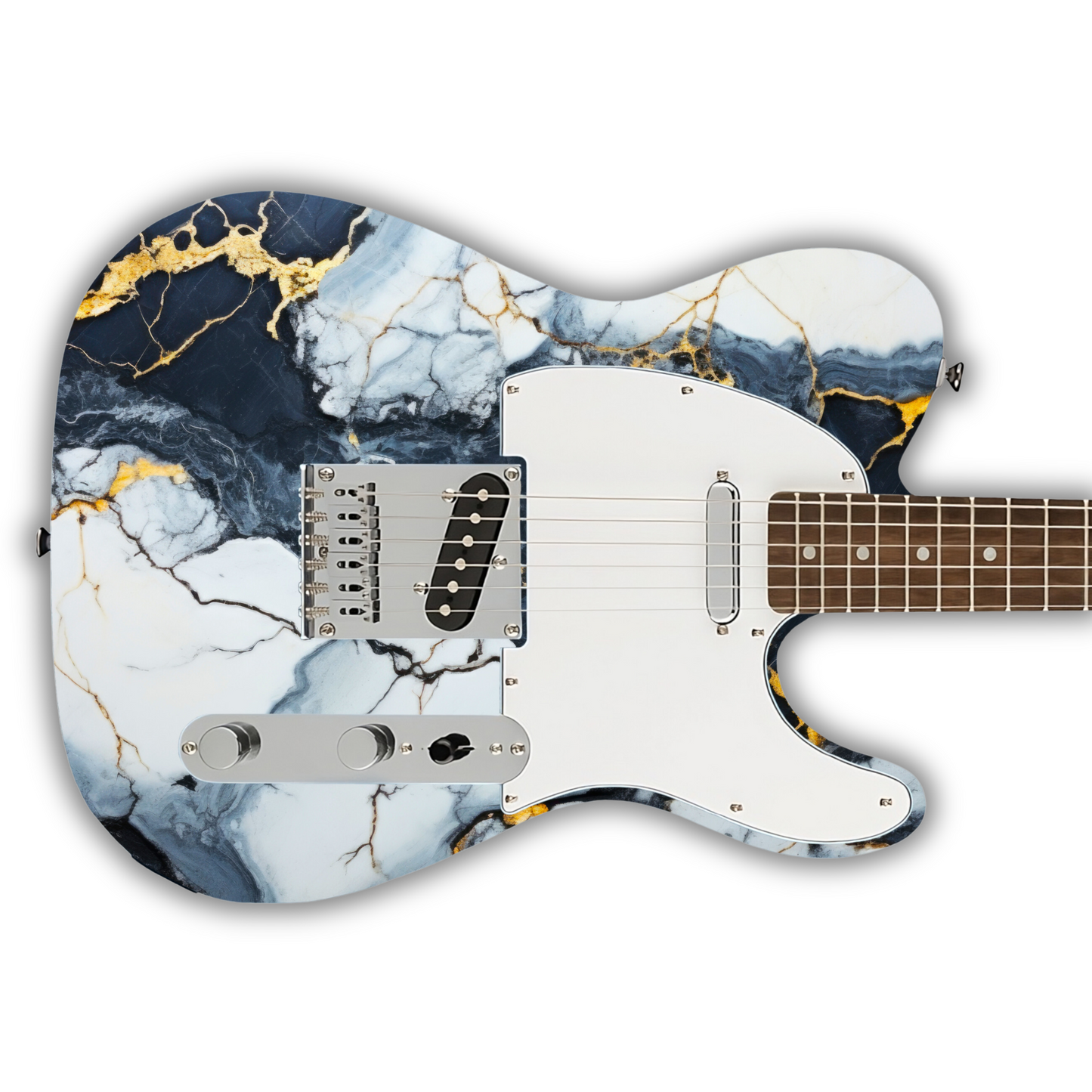 Marble - Grey, White & Gold - Guitar Vinyl Wrap