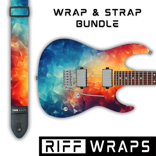 Geometric - Abstract Gradient - Guitar Wrap & Strap Bundle