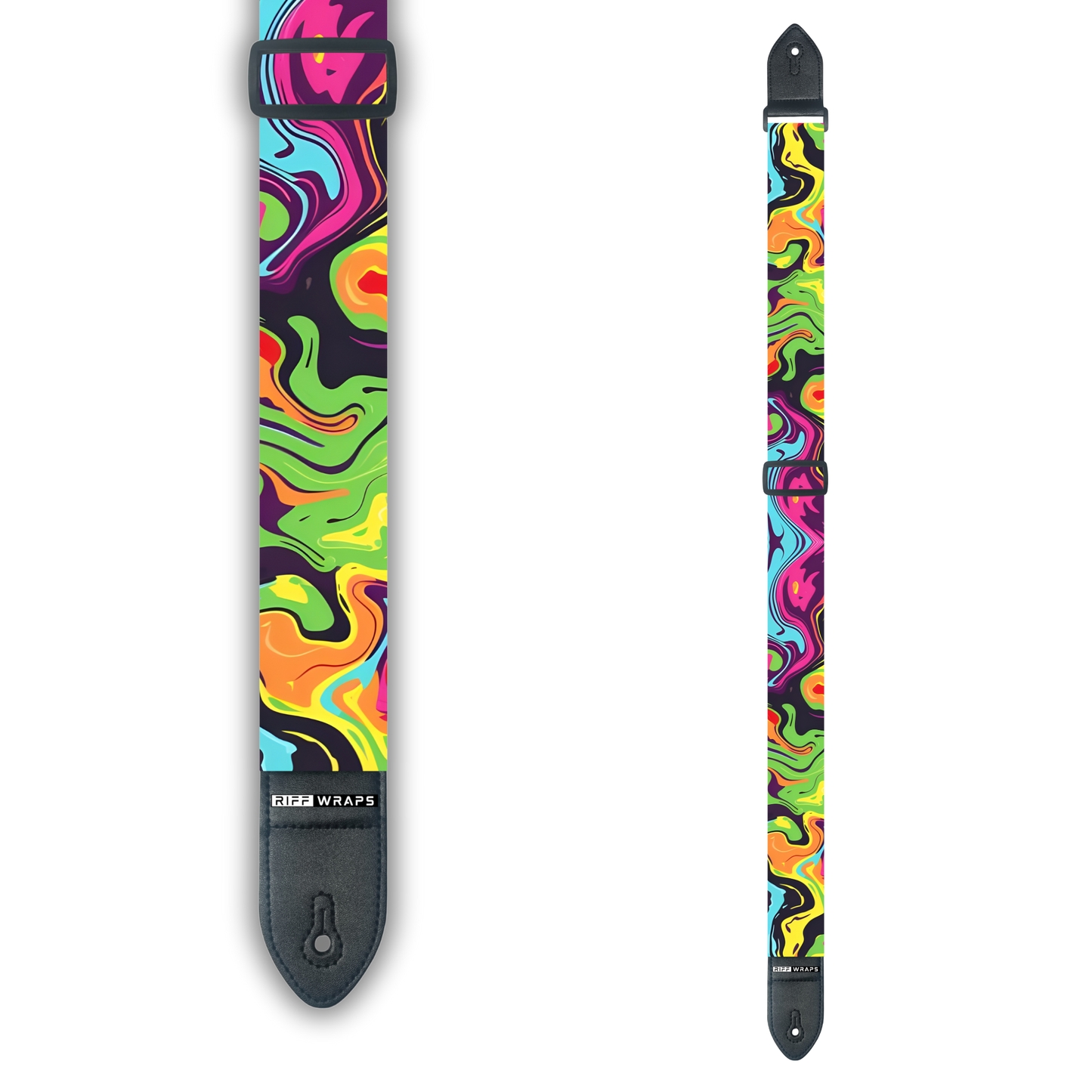 Swirls - Psychedelic - Padded Guitar Strap