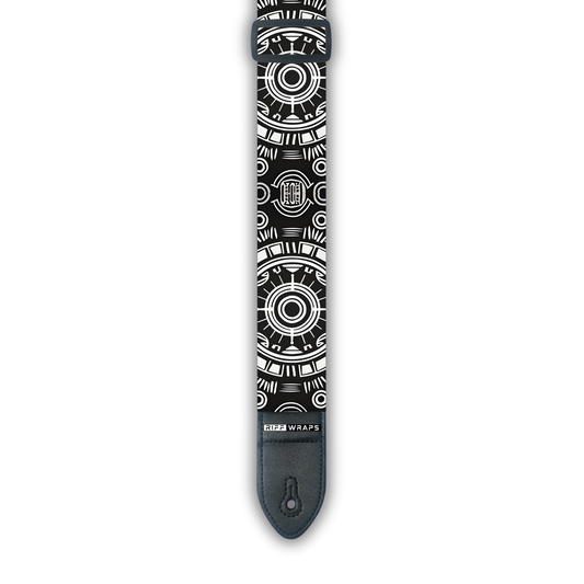 Tribal - Adinkra Black & White - Padded Guitar Strap