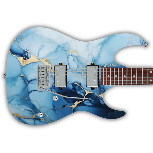 Marble - Blue & Gold - Guitar Vinyl Wrap