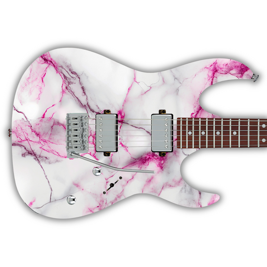 Marble - Pink & White - Guitar Vinyl Wrap