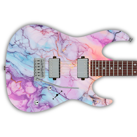 Marble - Purple, Blue, White & Gold - Guitar Vinyl Wrap