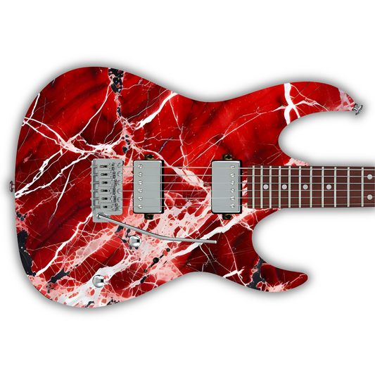 Marble - Red, White & Black - Guitar Vinyl Wrap