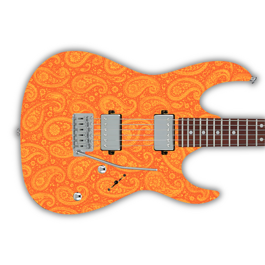 Paisley - Orange - Guitar Vinyl Wrap
