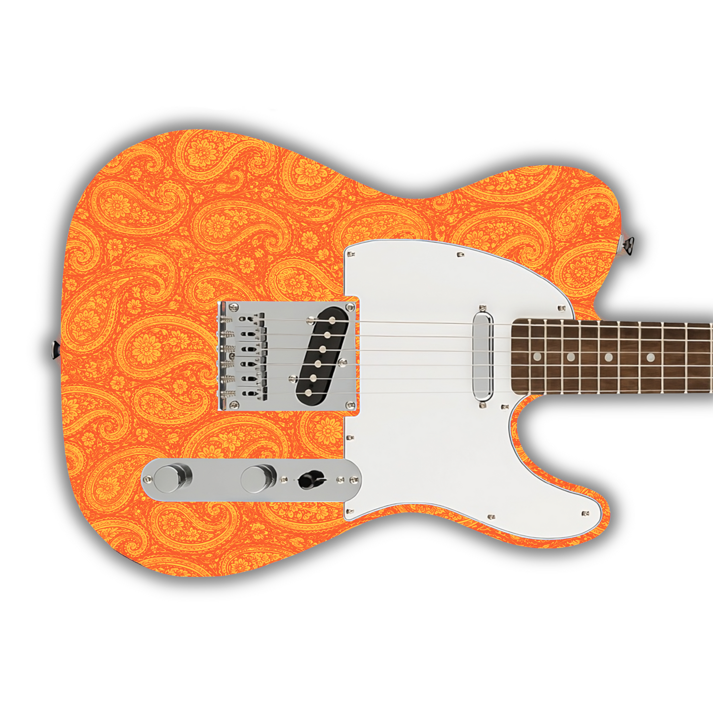 Paisley - Orange - Guitar Vinyl Wrap