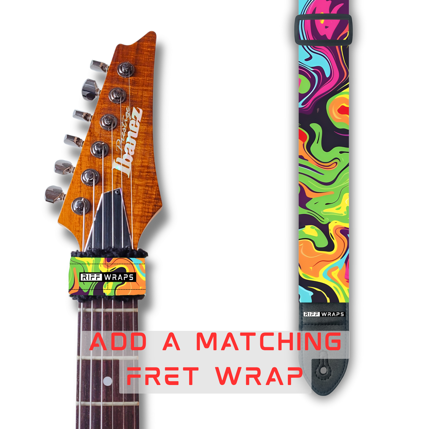 Swirls - Psychedelic - Padded Guitar Strap