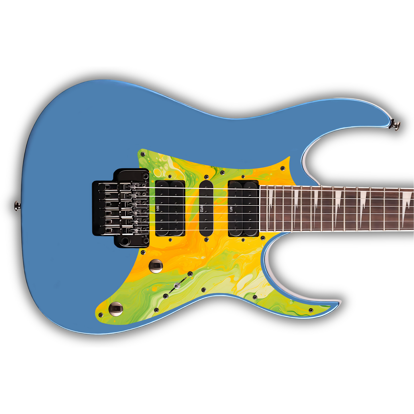 Swirls - Orange & Green - Pickguard