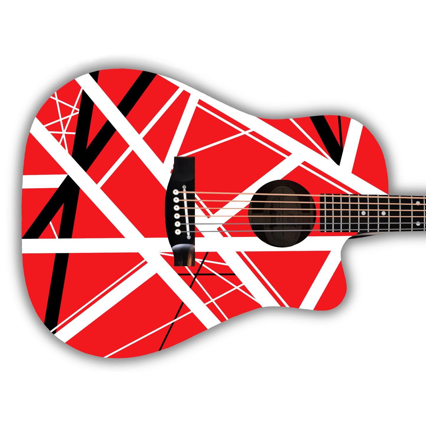 Icons - Red With Black & White Stripes - Guitar Vinyl Wrap