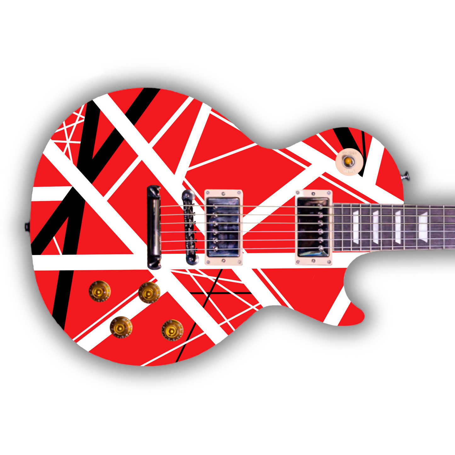 Icons - Red With Black & White Stripes - Guitar Vinyl Wrap