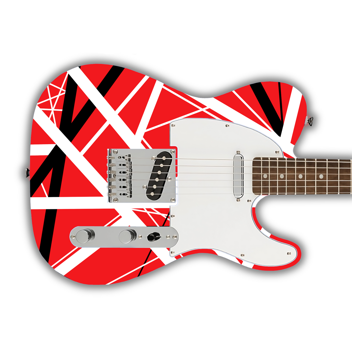 Icons - Red With Black & White Stripes - Guitar Vinyl Wrap