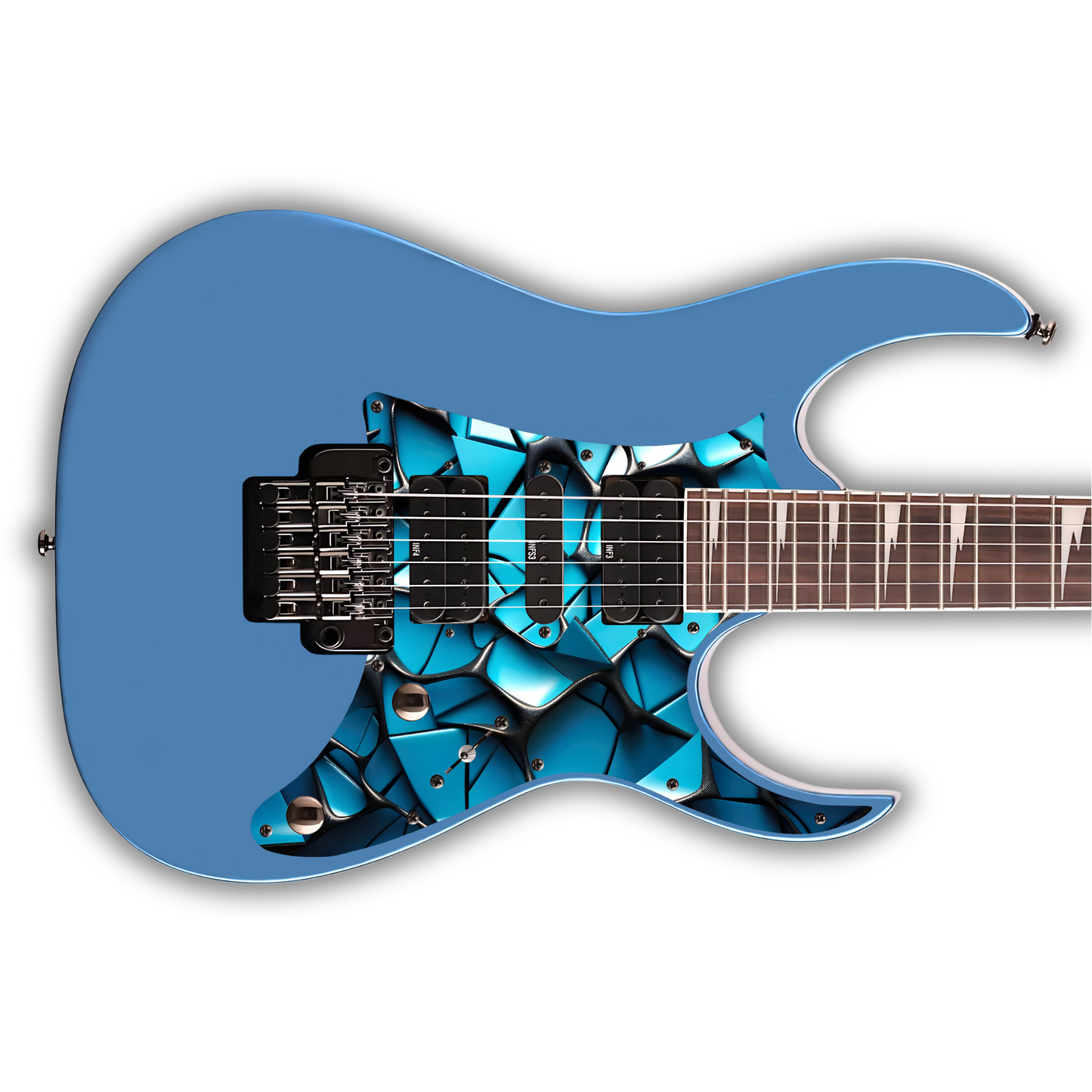 Geometric - Voronoi Blue & Black - Pickguard