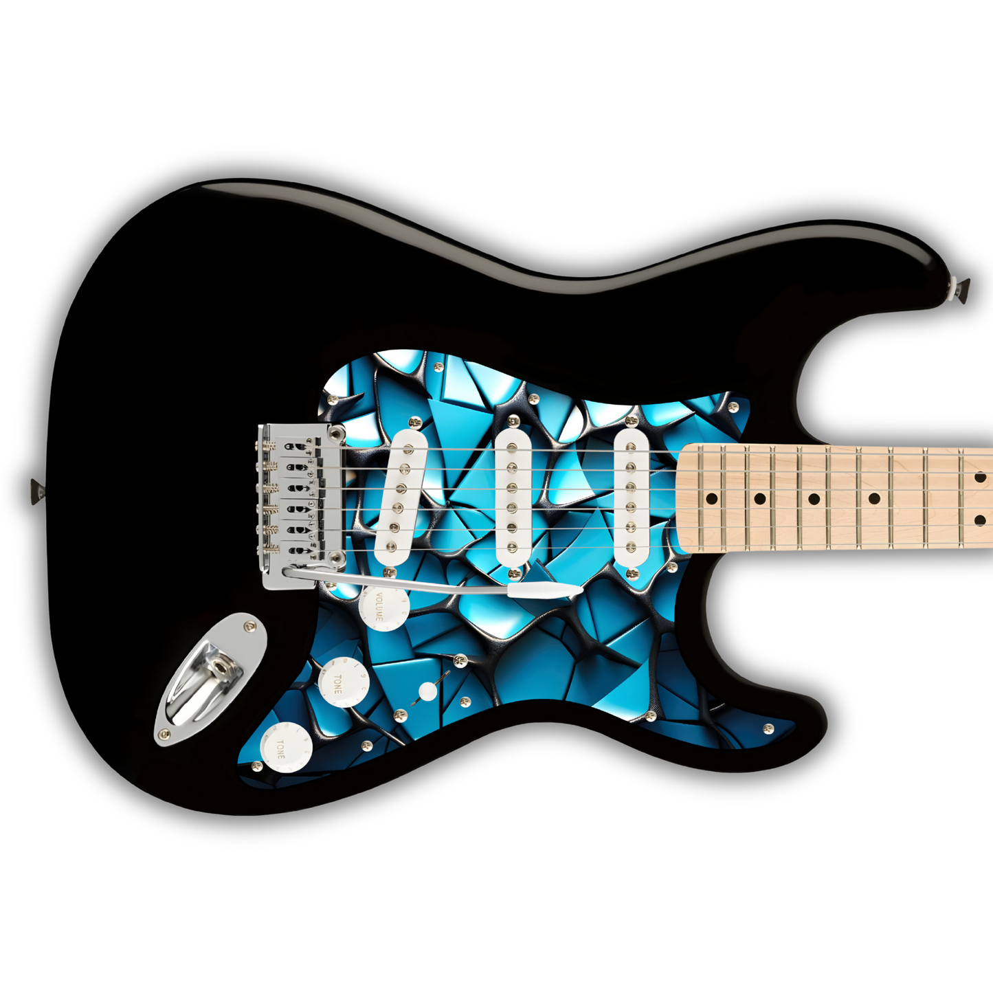 Geometric - Voronoi Blue & Black - Pickguard