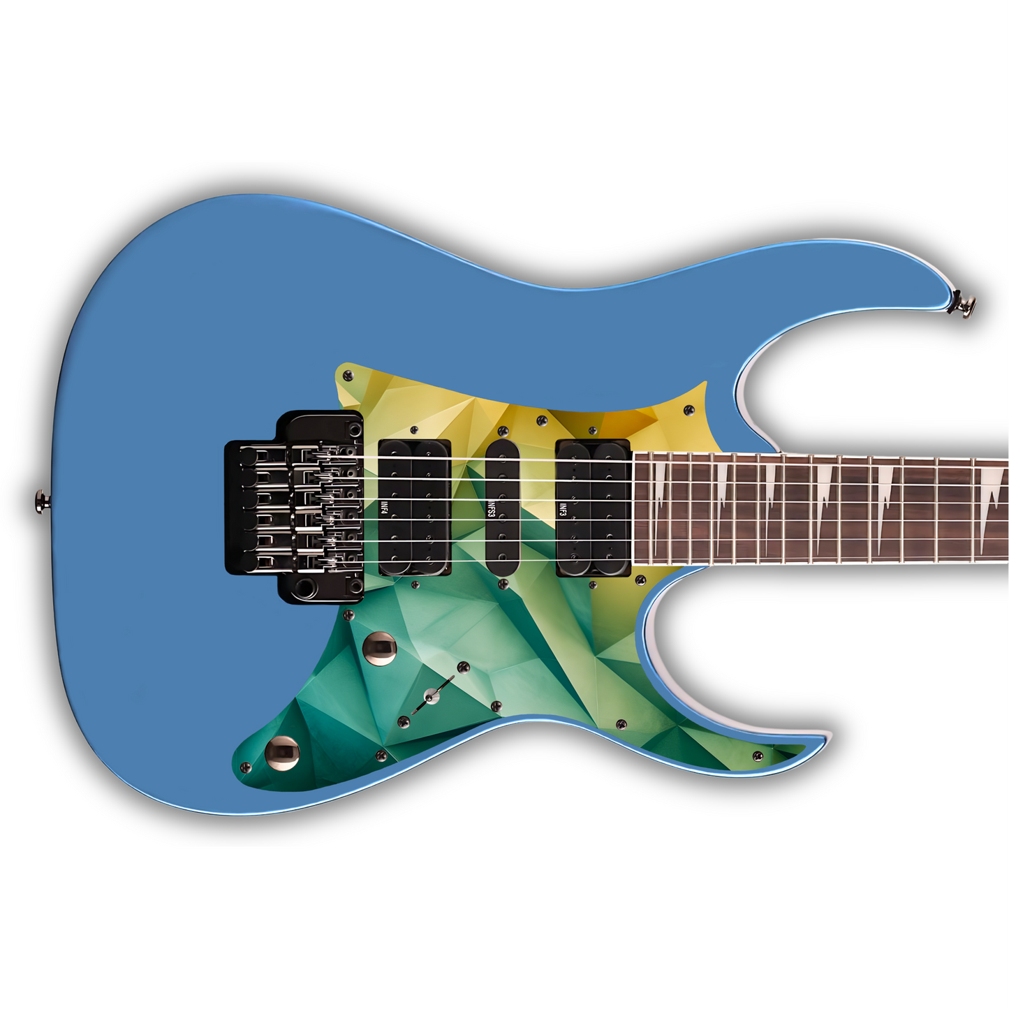 Geometric - Voronoi Green & Yellow - Pickguard