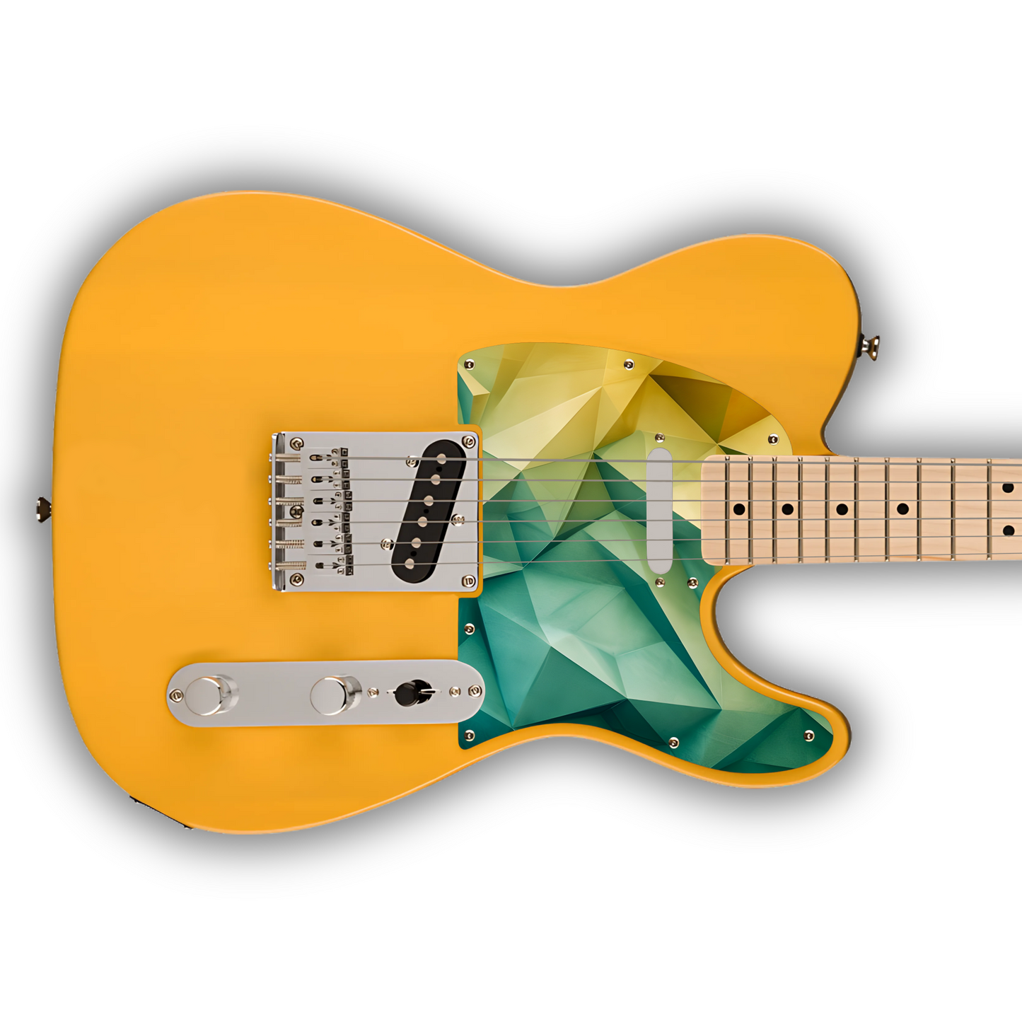 Geometric - Voronoi Green & Yellow - Pickguard