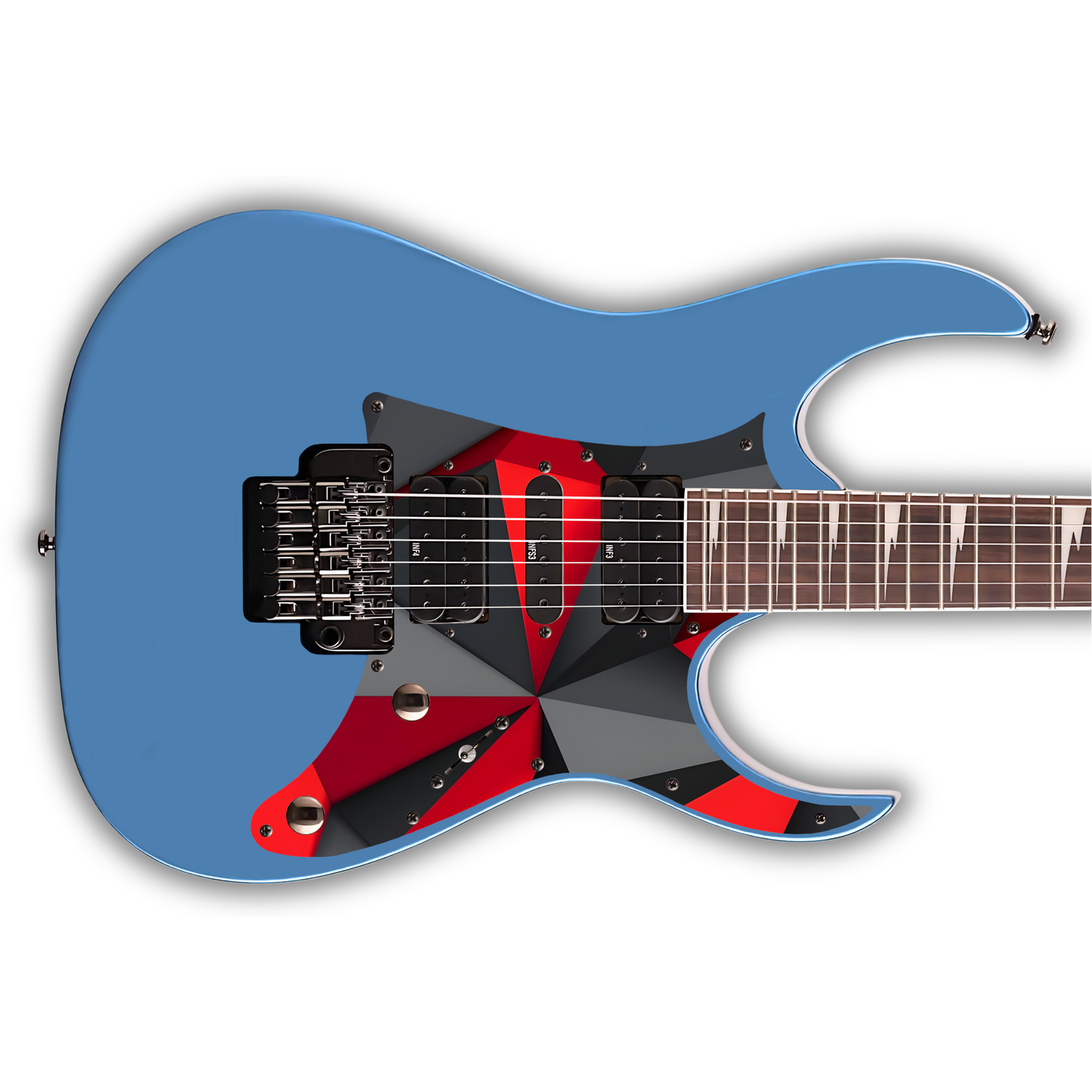 Geometric - Voronoi Red, Black & Grey - Pickguard