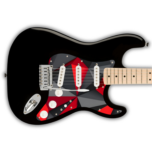 Geometric - Voronoi Red, Black & Grey - Pickguard