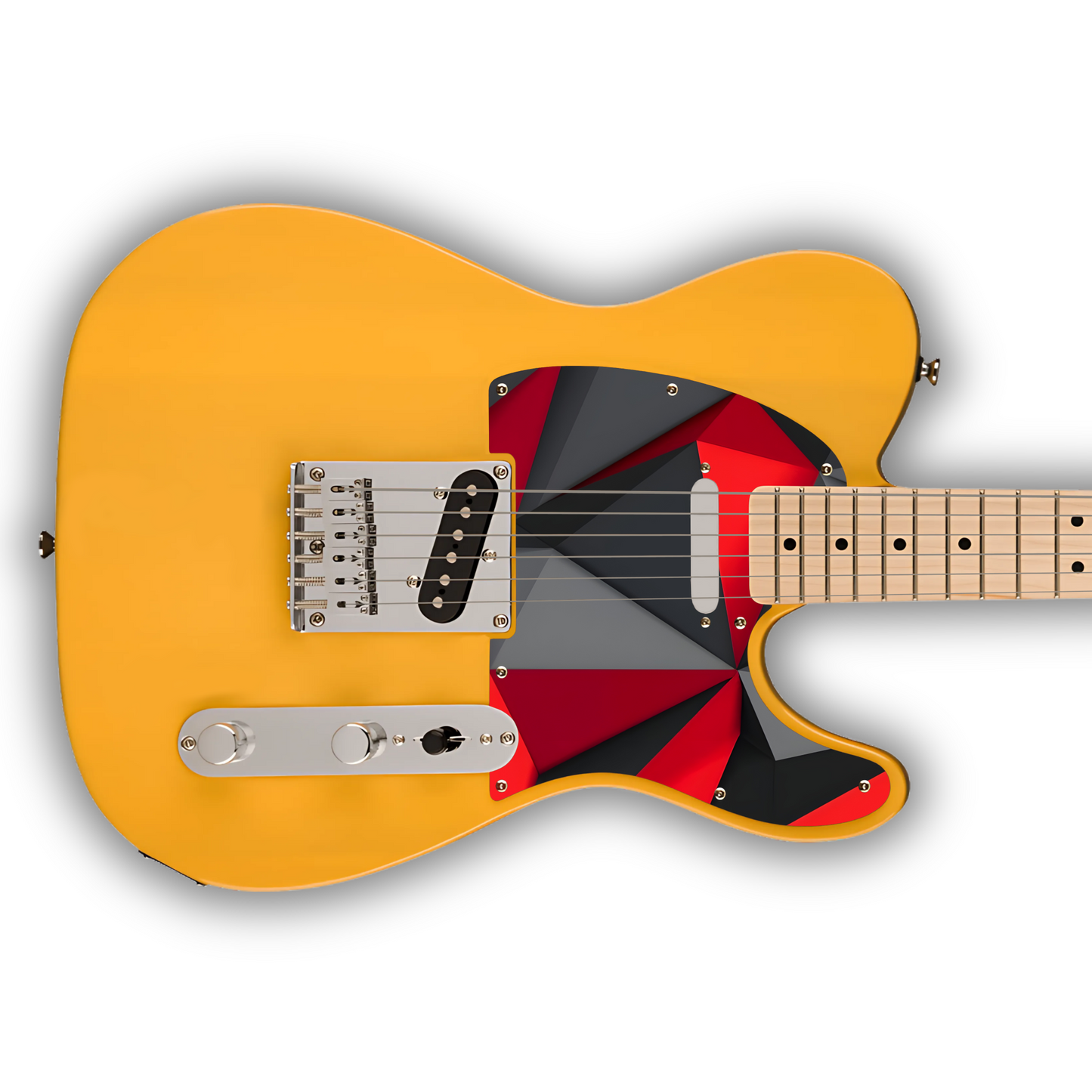 Geometric - Voronoi Red, Black & Grey - Pickguard