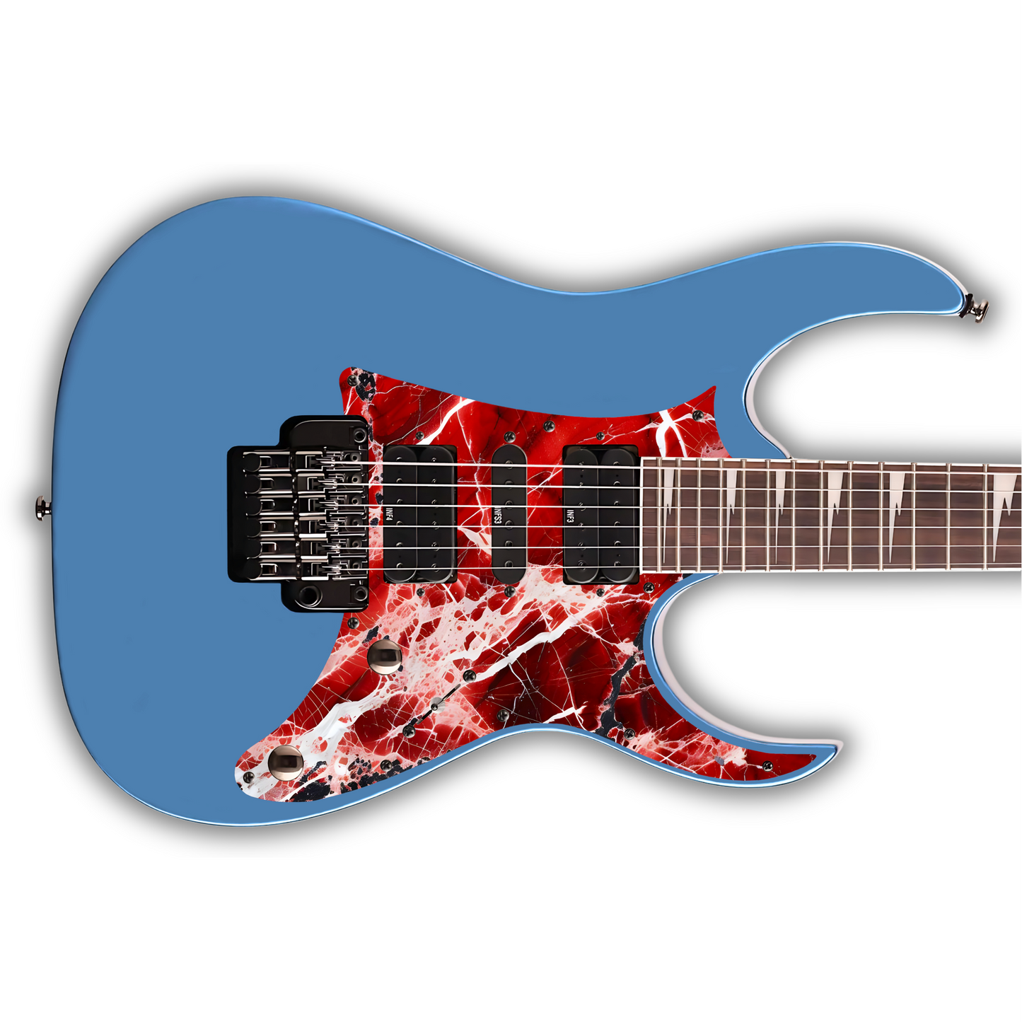 Marble - Red, White & Black - Pickguard