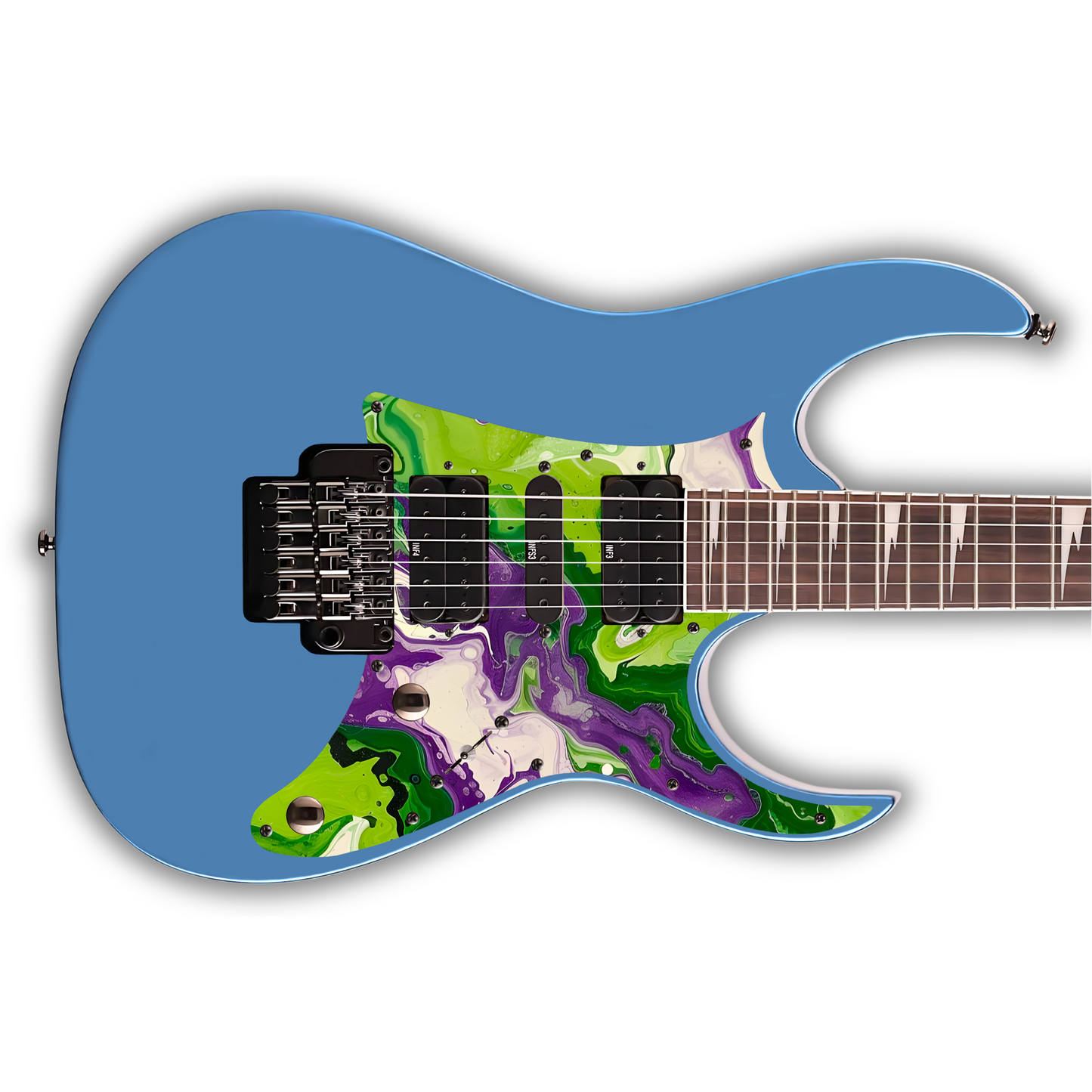 Swirls - Purple, Green & White - Pickguard