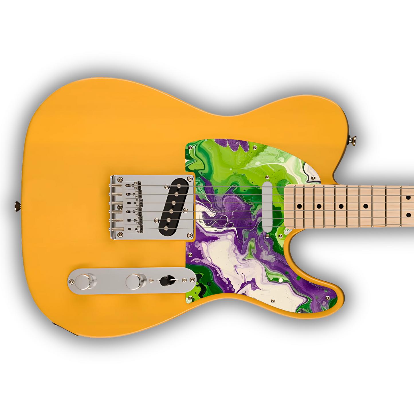 Swirls - Purple, Green & White - Pickguard
